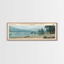Carregar imagem no visualizador da galeria, Georgetown Lake Montana Framed Canvas Print, Lake House Art, Panoramic Wall Art, Travel Poster, Scenic Lake Painting, Home Decor