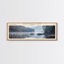 Load image into Gallery viewer, Griffith Lake Vermont Framed Canvas Print, Lake House Decor, Panoramic Wall Art, Travel Poster, Beautiful Lake Painting, Nature Art