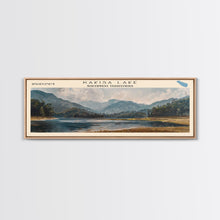Carregar imagem no visualizador da galeria, Kakisa Lake Framed Canvas Print, Lake House Art, Panoramic Wall Art, Travel Poster, Scenic Lake Painting, Home Decor