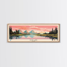 Carregar imagem no visualizador da galeria, Alice Lake Idaho Framed Canvas Print, Panoramic Wall Art, Midcentury Modern, Pop Art, Travel Poster, Lake House Decor