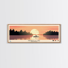 Load image into Gallery viewer, Arkabutla Lake Mississippi Framed Canvas Print, Panoramic Wall Art, Midcentury Modern, Pop Art, Travel Poster, Scenic Lake House Art
