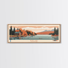 Load image into Gallery viewer, Bear Lake Utah Idaho Framed Canvas Print, Panoramic Travel Poster, Midcentury Modern Wall Art, Pop Art, Nature Living Room Art, Lake House Decor