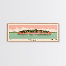 Load image into Gallery viewer, Beaver Lake Arkansas Framed Canvas Print, Panoramic Wall Art, Midcentury Modern, Pop Art, Travel Poster, Scenic Lake House Art, Bedroom Decor