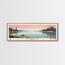 Load image into Gallery viewer, Big Chapman Lake Indiana Framed Canvas Print, Panoramic Travel Poster, Midcentury Modern Wall Art, Pop Art, Nature Lake House Art, Bedroom Decor