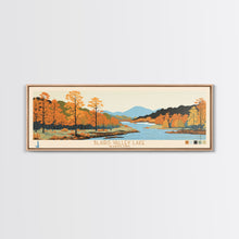 Load image into Gallery viewer, Blairs Valley Lake Maryland Framed Canvas Print, Panoramic Travel Poster, Midcentury Modern Wall Art, Pop Art, Nature Bedroom Art, Scenic Lake House Decor