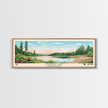 Load image into Gallery viewer, Bowdish Lake Rhode Island Framed Canvas Print, Panoramic Travel Poster, Midcentury Modern Wall Art, Pop Art, Nature Bedroom Decor, Scenic Lake House Art