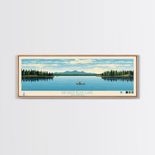 Load image into Gallery viewer, Broken Bow Lake Oklahoma Framed Canvas Print, Pop Art Panoramic Travel Poster, Midcentury Modern, Wall Art, Scenic Nature Painting, Bedroom Decor