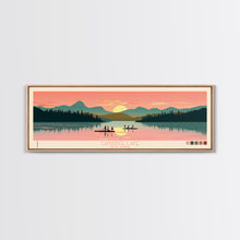 Carregar imagem no visualizador da galeria, Canadice Lake New York Framed Canvas Print, Pop Art Panoramic Travel Poster, Midcentury Modern, Wall Art, Scenic Nature Painting, Bedroom Decor