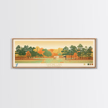 Carregar imagem no visualizador da galeria, Canobie Lake New Hamphire Framed Canvas Print, Midcentury Modern Panoramic Wall Art, Living Room Decor, Pop Art, Travel Poster Art, Scenic Nature Painting