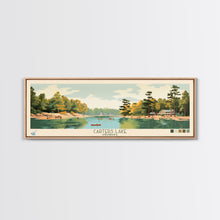 Cargar imagen en el visor de la galería, Carters Lake Georgia Framed Canvas Print, Pop Art Panoramic Travel Poster, Midcentury Modern, Wall Art, Scenic Nature Painting, Bedroom Decor, Living Room Art