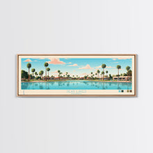 Load image into Gallery viewer, Dead Lakes Florida Framed Canvas Print, Midcentury Modern Panoramic Wall Art, Bedroom Decor, Pop Art, Travel Poster Art, Scenic Nature Painting