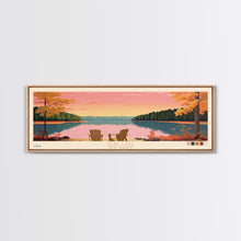 Load image into Gallery viewer, Deal Lake New Jersey Framed Canvas Print, Midcentury Modern Panoramic Wall Art, Living Room Decor, Pop Art, Travel Poster Art, Scenic Nature Painting