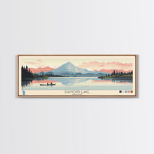 Load image into Gallery viewer, Diamond Lake Oregon Framed Canvas Print, Midcentury Modern Panoramic Wall Art, Bedroom Decor, Pop Art, Travel Poster Art, Scenic Nature Painting