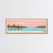 Carregar imagem no visualizador da galeria, Eufaula Lake Oklahoma Framed Canvas Print, Panoramic Art, Midcentury Modern, Pop Art, Living Room Wall Art, Travel Poster, Nature Art