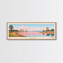 Carregar imagem no visualizador da galeria, Fellows Lake Missouri Framed Canvas Print, Panoramic Wall Art, Midcentury Modern, Pop Art, Bedroom Decor, Travel Poster, Artistic Decor, Nature Painting
