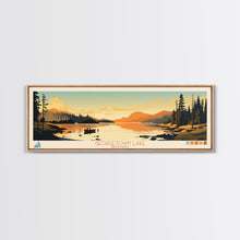 Load image into Gallery viewer, Georgetown Lake Montana Framed Canvas Print, Panoramic Wall Art, Midcentury Modern, Pop Art, Living Room Decor, Travel Poster, Nature Art, Lake House Art