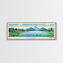 Load image into Gallery viewer, Griffith Lake Vermont Framed Canvas Print, Panoramic Wall Art, Midcentury Modern, Pop Art, Living Room Wall Art, Travel Poster, Lake View, Nature Art