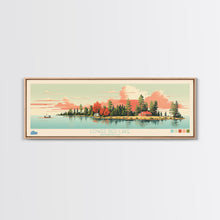 Load image into Gallery viewer, Lower Red Lake, Minnesota Panoramic Wall Art Framed Canvas Print, Midcentury Modern, Pop Art, Home Decor, Travel Poster, Living Room Art
