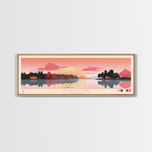 Load image into Gallery viewer, Smithville Lake, Missouri Framed Canvas Print, Lake House Art, Midcentury Modern Decor, Pop Art, Travel Poster, Living Room Wall Art