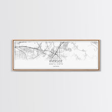 Load image into Gallery viewer, Panoramic Riverside City Map, California Art, Map Print, Minimalist Wall Art, Canvas Art, Housewarming Gift, Street Map Art, Closing Gift