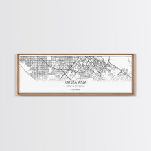 Load image into Gallery viewer, Panoramic Santa Ana City Map, California Art, Map Print, Minimalist Wall Art, Canvas Art, Housewarming Gift, Street Map Art, Closing Gift