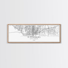 Cargar imagen en el visor de la galería, Panoramic St Petersburg City Map, Florida Art, Map Print, Minimalist Wall Art, Canvas Art, Housewarming Gift, Street Map Art, Closing Gift