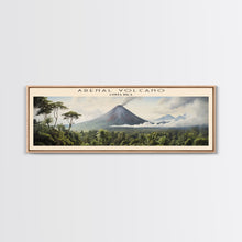 Load image into Gallery viewer, Arenal Volcano Travel Poster Print, Framed Canvas Print, Costa Rica Travel Art, Wood Framed Art, Wall Hanging, Home Decor