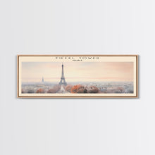 Load image into Gallery viewer, Eiffel Tower Travel Poster Print, Framed Canvas Print, COUNTRY Travel Art, Wood Framed Art, Wall Hanging, Home Decor