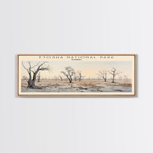 Carregar imagem no visualizador da galeria, Etosha National Park Travel Poster Print, Framed Canvas Wall Art, Metal Wall Art, COUNTRY art, Gift For Him, Travel Wall Art, Travel Lover Gift