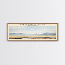 Carregar imagem no visualizador da galeria, Falkland Islands Framed Canvas Print Travel Poster | Wall Art | Home Decor | Gift For Travel Lover | Wall Hanging | Original Art
