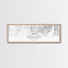 Load image into Gallery viewer, Panoramic Virginia Beach City Map, Virginia Art, Map Print, Minimalist Wall Art, Canvas Art, Housewarming Gift, Street Map Art, Closing Gift