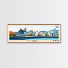 Carregar imagem no visualizador da galeria, Aberdeen, Scotland Panoramic Travel Poster Canvas Print, Aberdeen, Scotland Painting, Scotland Art, Aberdeen Panoramic Travel Art, Travel Painting