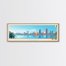Carregar imagem no visualizador da galeria, Abidjan, Ivory Coast Panoramic Travel Poster Canvas Print, Abidjan, Ivory Coast Painting, Ivory Coast Art, Abidjan Travel Art, Guest Room Painting