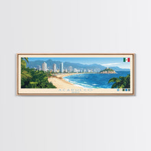 Carregar imagem no visualizador da galeria, Acapulco, Mexico Travel Poster Panoramic Canvas Print, Acapulco, Mexico Painting, Mexico Art, Acapulco Travel Art, Guest Room Painting