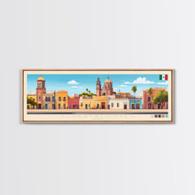 Carregar imagem no visualizador da galeria, Aguascalientes, Mexico Panoramic Travel Poster Canvas Print, Aguascalientes, Mexico Painting, Mexico Art, Aguascalientes Travel Art, Guest Room Painting