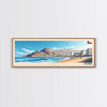 Load image into Gallery viewer, Arica, Chile Travel Poster Panoramic Canvas Print, Arica, Chile Painting, Chile Art, Arica Travel Art, Guest Room Painting