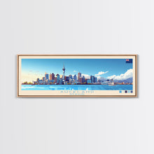 Load image into Gallery viewer, Auckland, New Zealand Panoramic Travel Poster Canvas Print, Auckland, New Zealand Painting, New Zealand Art, Auckland Travel Art, Guest Room Painting