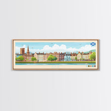 Carregar imagem no visualizador da galeria, Ayr, Scotland Panoramic Travel Poster Canvas Print, Ayr, Scotland Painting, Scotland Art, Ayr Travel Art, Living Room Painting