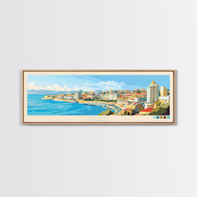 Carregar imagem no visualizador da galeria, Baku, Azerbaijan Panoramic Travel Poster Canvas Print, Baku, Azerbaijan Painting, Azerbaijan Art, Baku Travel Art, Guest Room Painting