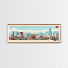 Load image into Gallery viewer, Beijing, China Panoramic Travel Poster Canvas Print, Beijing, China Painting, China Art, Beijing Travel Art, Guest Room Painting
