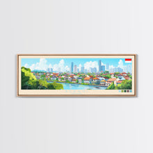 Load image into Gallery viewer, Bekasi, Indonesia Travel Poster Panoramic Canvas Print, Bekasi, Indonesia Painting, Indonesia Art, Bekasi Travel Art, Guest Room Painting