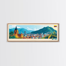 Load image into Gallery viewer, Bogota, Colombia Travel Poster Panoramic Canvas Print, Bogota, Colombia Painting, Colombia Art, Bogota Travel Art, Guest Room Painting