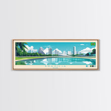 Load image into Gallery viewer, Brasilia, Brazil Panoramic Travel Poster Canvas Print, Brasilia, Brazil Painting, Brazil Art, Brasilia Panoramic Travel Art, Travel Painting