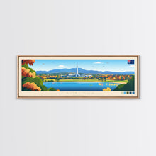 Carregar imagem no visualizador da galeria, Canberra, Australia Panoramic Travel Poster Canvas Print, Canberra, Australia Painting, Australia Art, Canberra Travel Art, Guest Room Painting