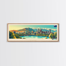 Carregar imagem no visualizador da galeria, Panoramic Travel Poster Christchurch, New Zealand Canvas Print, Christchurch, New Zealand Painting, New Zealand Art, Christchurch Travel Art, Guest Room Painting