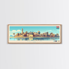 Load image into Gallery viewer, Damietta, Egypt Panoramic Travel Poster Canvas Print, Damietta, Egypt Painting, Egypt Art, Damietta Panoramic Travel Art, Travel Painting