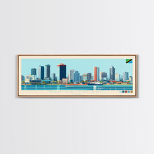 Load image into Gallery viewer, Dar es Salaam, Tanzania Panoramic Travel Poster Canvas Print, Dar es Salaam, Tanzania Painting, Tanzania Art, Dar es Salaam Travel Art, Living Room Painting