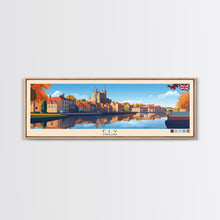 Load image into Gallery viewer, Ely, England Travel Poster Panoramic Canvas Print, Ely, England Painting, England Art, Ely Travel Art, Guest Room Painting