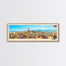 Carregar imagem no visualizador da galeria, Fez, Morocco Travel Poster Panoramic Canvas Print, Fez, Morocco Painting, Morocco Art, Fez Travel Art, Guest Room Painting