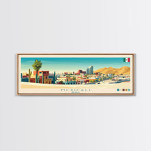 Load image into Gallery viewer, Mexicali, Mexico Panoramic Travel Poster Canvas Print, Mexicali, Mexico Painting, Mexico Art, Mexicali Panoramic Travel Art, Travel Painting
